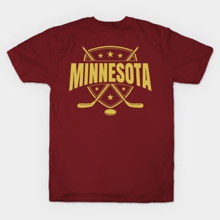 Minnesota Hockey | 2 sided basic gold T-Shirt